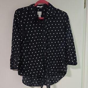 Chico's Polka Dot Black and White Women's Top